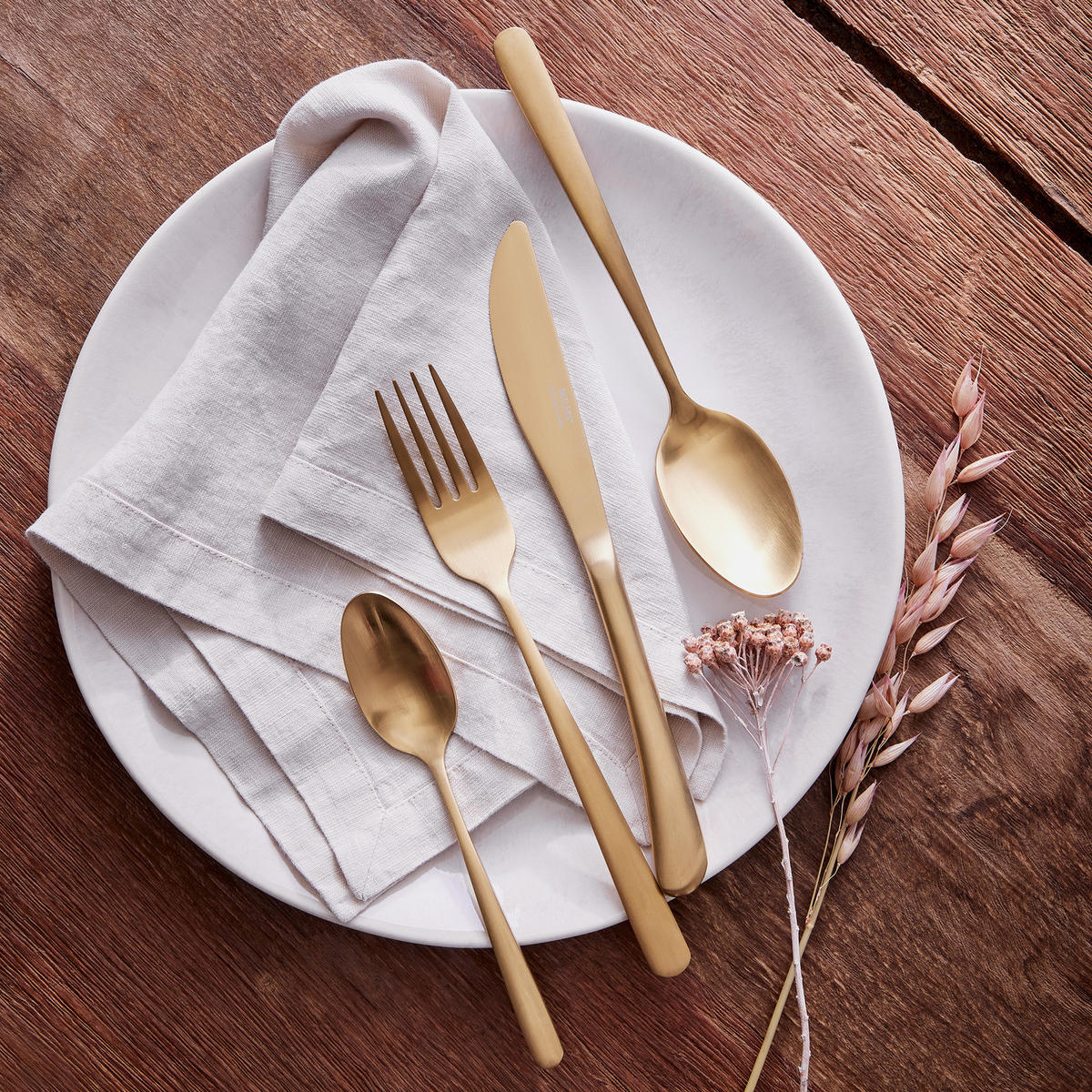 BESTECK-SET (4-tlg.) Kings - Goldfarben, Metall - Butlers