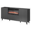 KOMMODE Vamos Grey 180 mit Kamin - Anthrazit/Schwarz, Holzwerkstoff/Kunststoff (181/83/42cm) - MIRJAN24