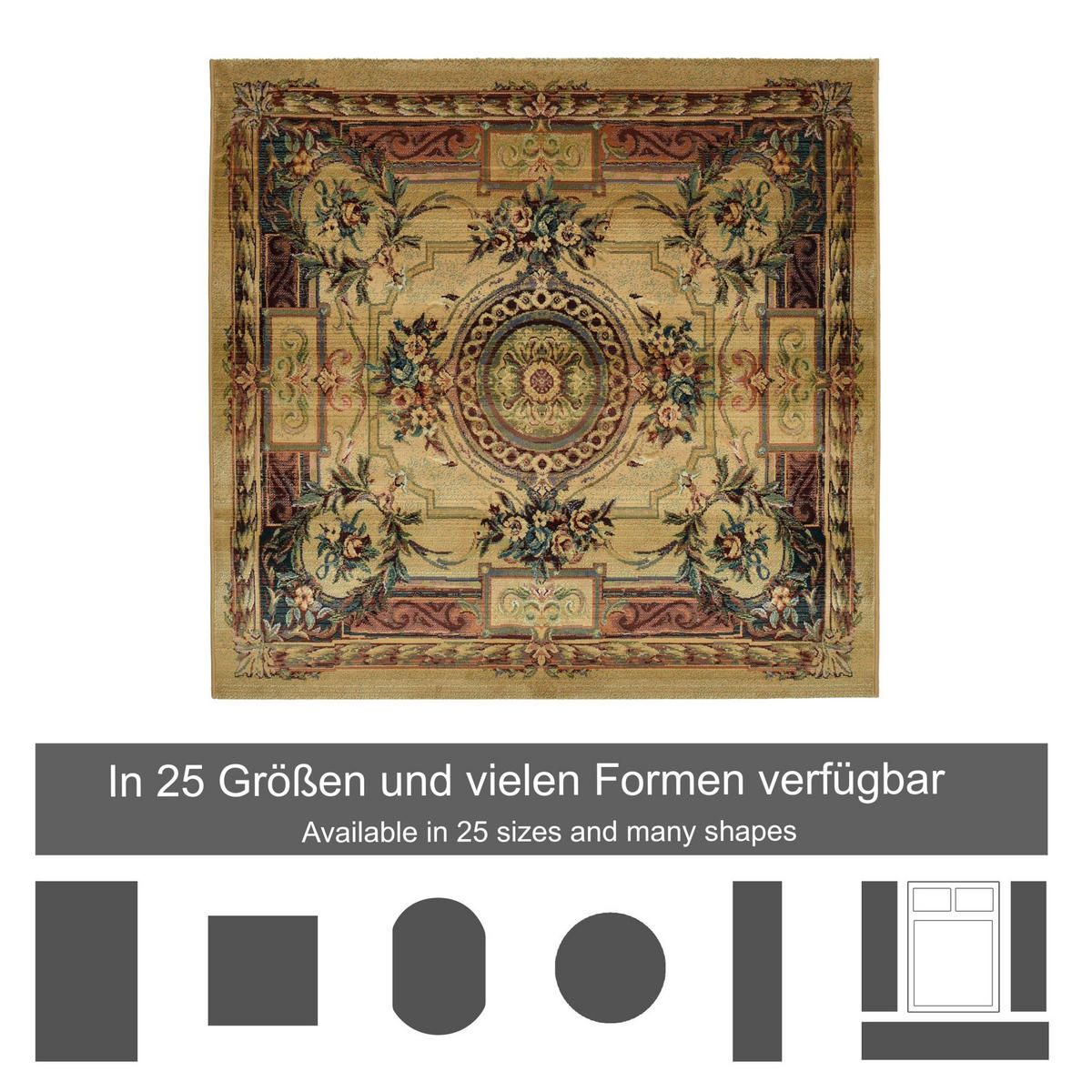 WEBTEPPICH Gabiro 856 160x160 cm - Beige, Textil (160/160cm) - THEKO