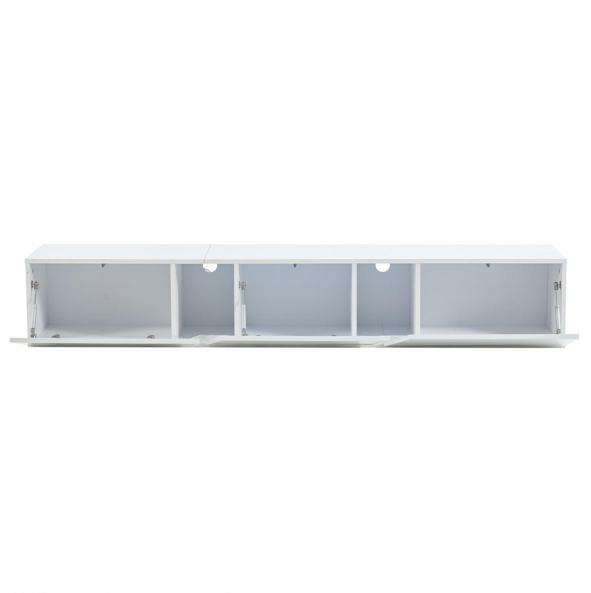 TV-SCHRANK wandmontiert 180 x 35 x 30 cm Hochglanz Weiß mit LED - Weiß, Holzwerkstoff (35/30/180cm) - Beauniv