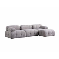 ECKSOFA inklusive Hocker - Hellgrau/Schwarz, Holz/Kunststoff (290/160cm) - myHomelando