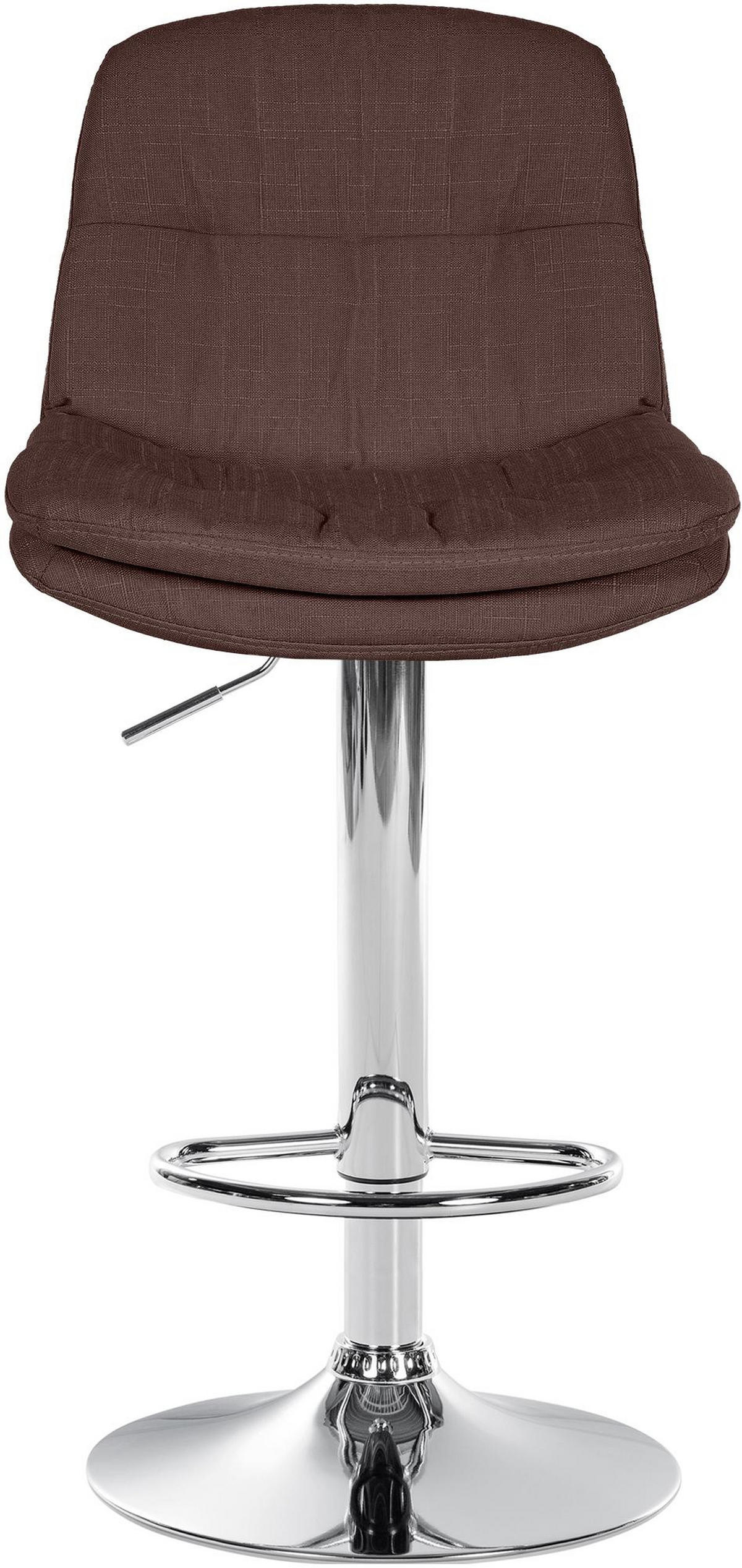 BARHOCKER Mitun Stoff Braun Silber - Braun, Textil/Metall (46/92/54cm) - DELUKE