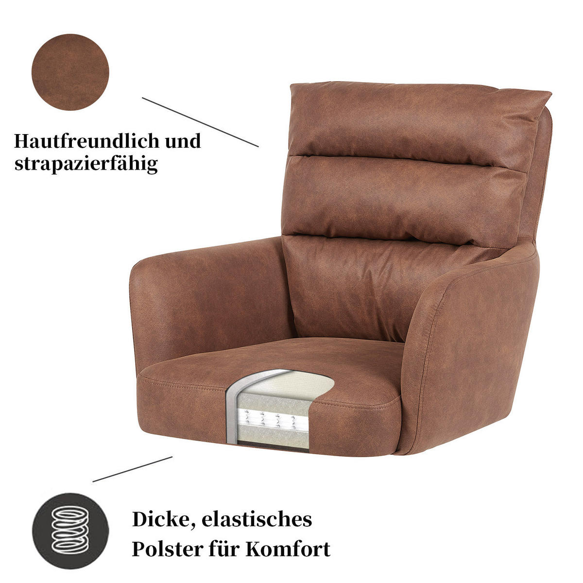 BÜROSTUHL Mika-Tesa 2er-Set - Honigeiche/Braun, Eichenholz/Holz (59/95/66cm) - DUBI Möbel