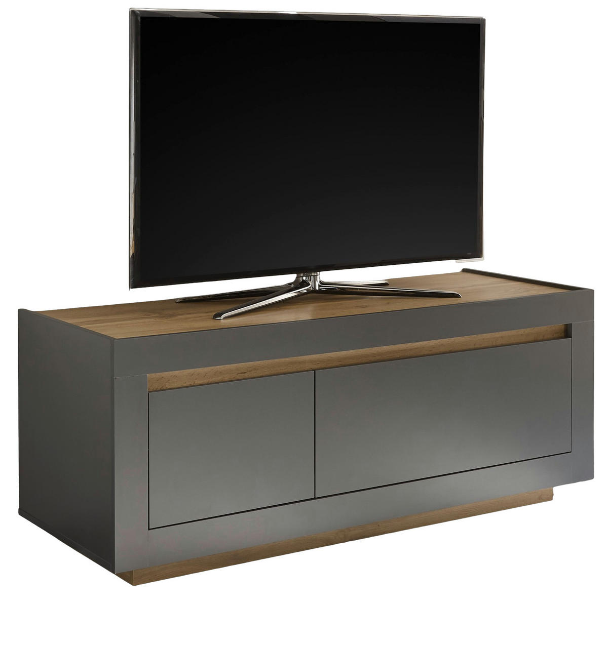 TV-LOWBOARD anthrazit, Wotan Eiche, TV Unterteil 140 x 56 cm - Eichefarben/Anthrazit, Holzwerkstoff (140/56/50cm) - Furn.Design