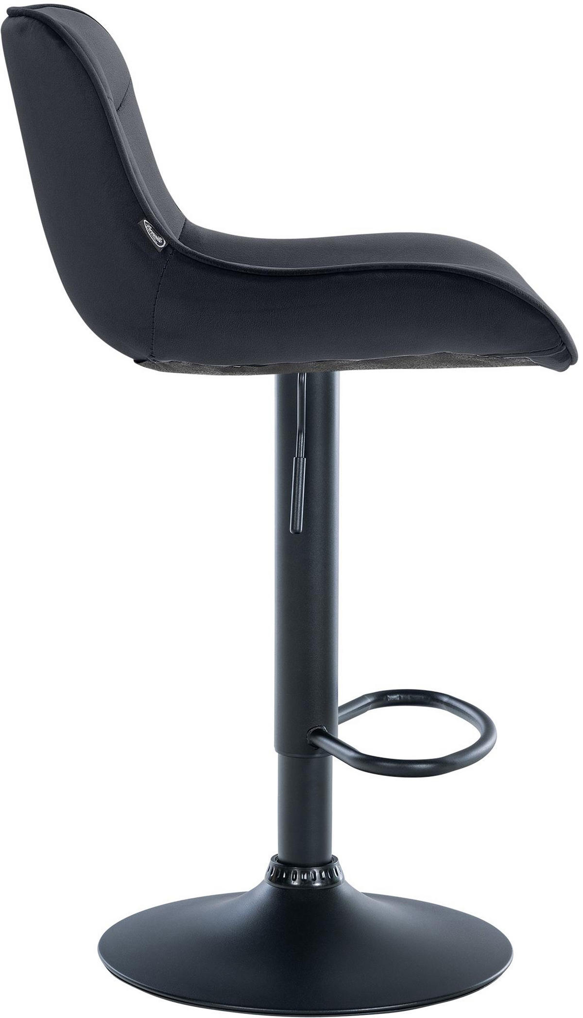 BARHOCKER 2er Set Vulcano Samt schwarz schwarz - Schwarz, Textil/Metall (49/106/51cm) - TPFLiving