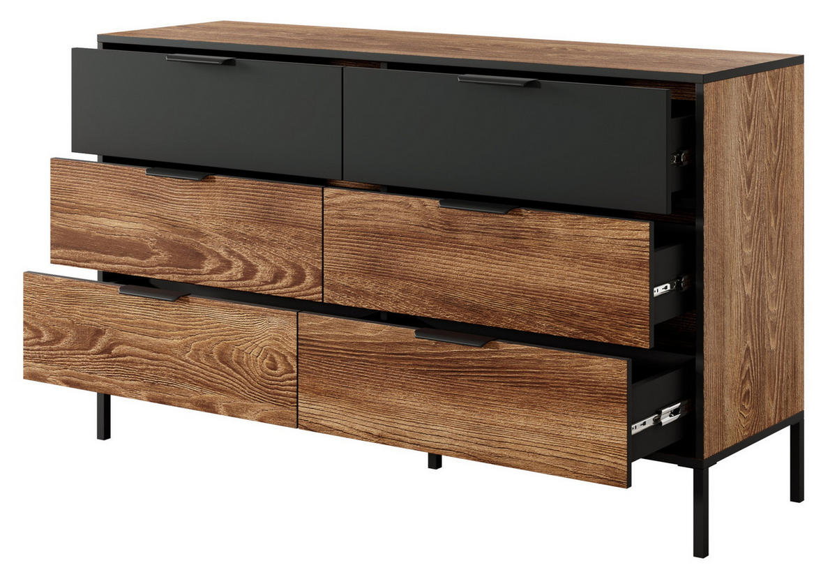SIDEBOARD mit Schubladen Taviano 140 cm - Eichefarben, Holz (137/81/39cm) - Emporius