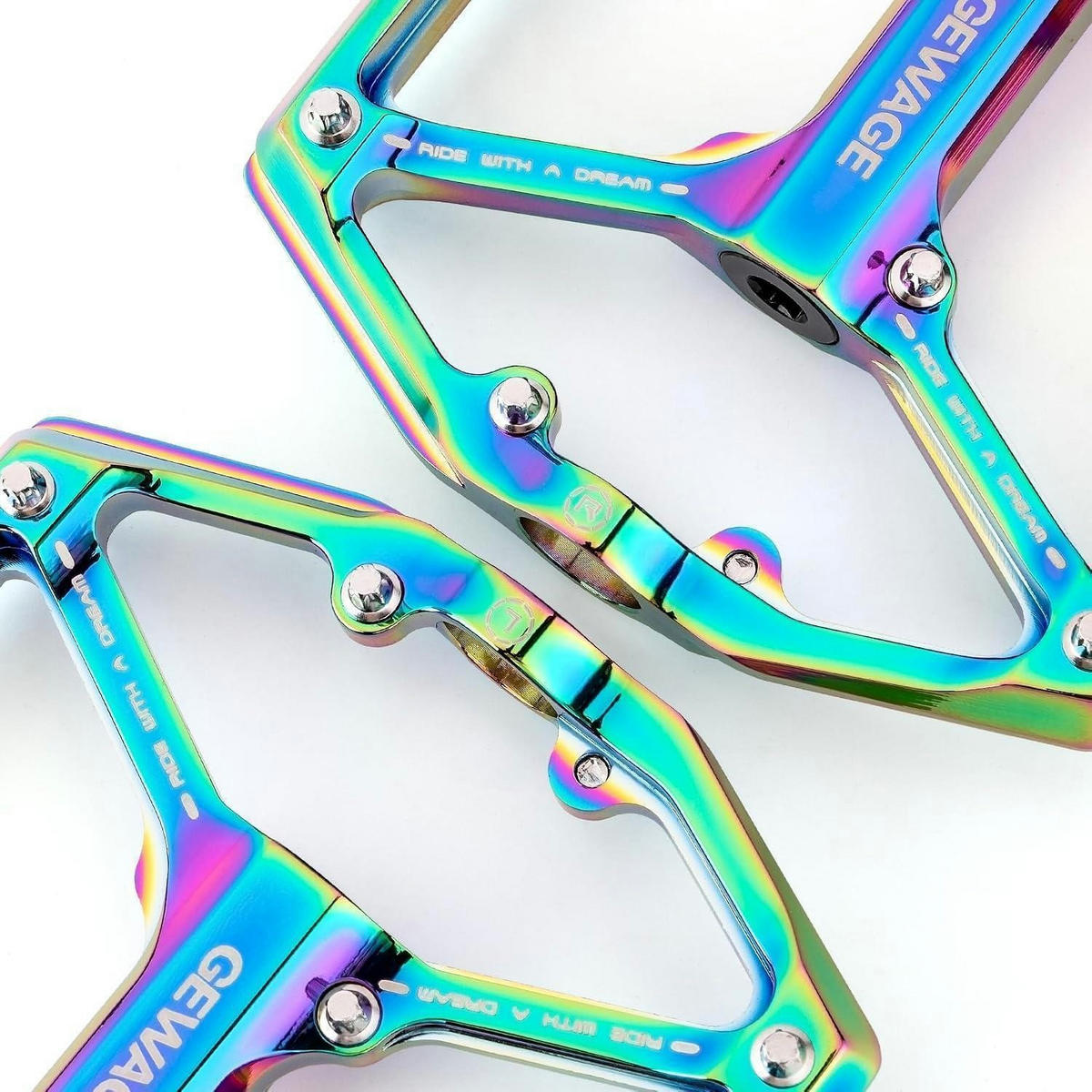 FAHRRADPEDALE Rennrad/Mountainbike Aluminiumlegierung 9/16 Zoll bunte Plattformpedale mit 3 Lagern und - Multicolor, Metall (10/1.5/10.4cm)