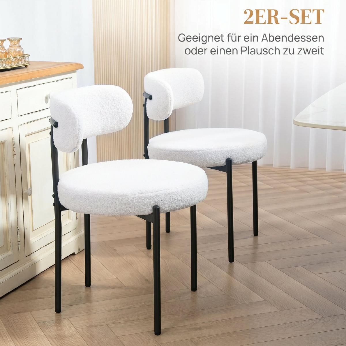 ESSGRUPPE 3er Set MDF Eiche - Eichefarben, Holz (70/70/76cm) - HOMCOM