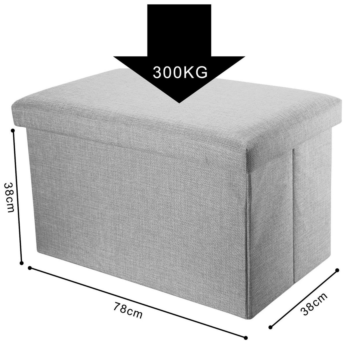 SITZBANK Faltbar in Leinen Optik 78/38/38 cm (Grau) - Grau, Textil (78/38/38cm) - Intirilife