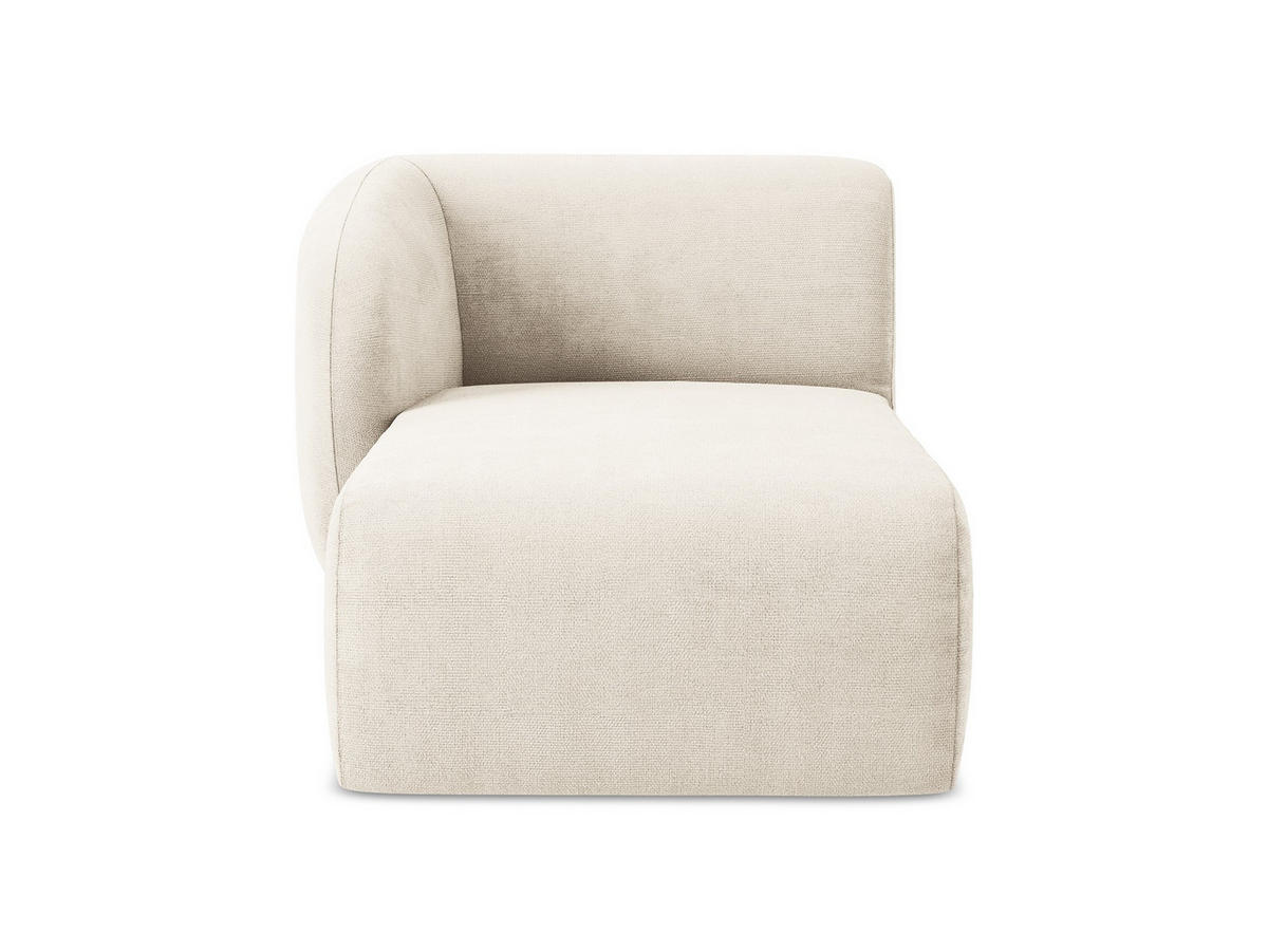 SOFAELEMENT Links Chenille Stoff Beige - Creme/Schwarz, Holzwerkstoff/Kunststoff (91/75/166cm) - Makamii
