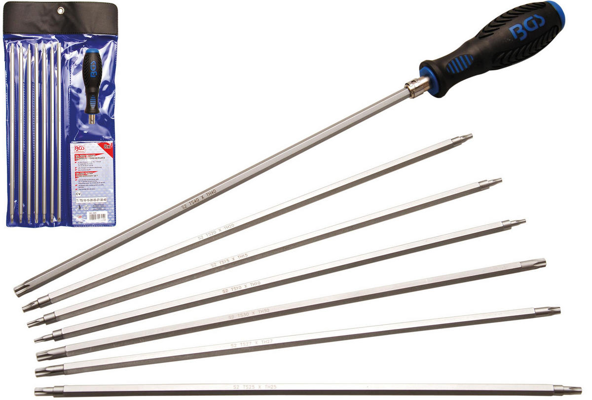 SCHRAUBENDREHER-SATZ MIT WECHSELKLINGEN | T-PROFIL (FÜR TORX) / - Multicolor, Kunststoff/Metall (1/1cm) - BGS technic