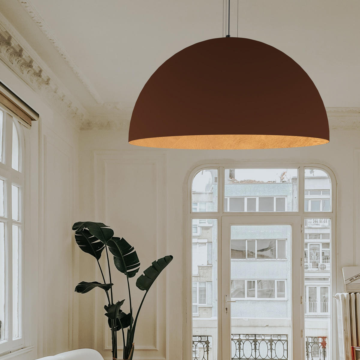 HÄNGELEUCHTE - Goldfarben, Metall (80/80/40cm) - Lumicom