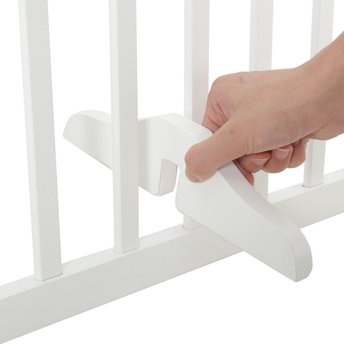 SCHUTZGITTER Gewölbt 3-Paneele Faltbar Freistehend MDF Weiß - Weiß, Holzwerkstoff (46/1.8cm) - Livingandhome