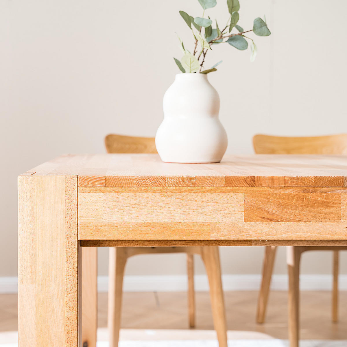 ESSTISCH - Buche massiv - Buchefarben, Holz (90/180/75cm) - home24