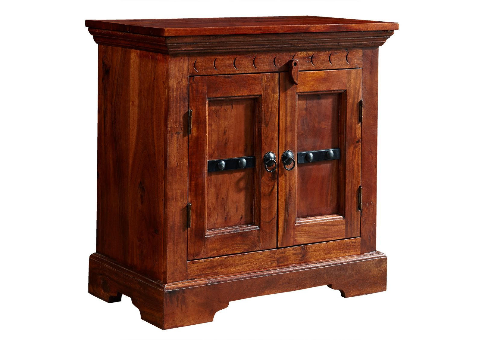 KOMMODE Akazie 65x36x65 nougat lackiert OXFORD #1008 - Dunkelbraun, Holz (65/65/36cm) - Massivmoebel24