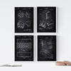 POSTER Set mit 4 Schwarz PATENTEN von Lebensmitteln A4 Rahmenlos - Klar, Papier (29.7/3cm) - Nacnic
