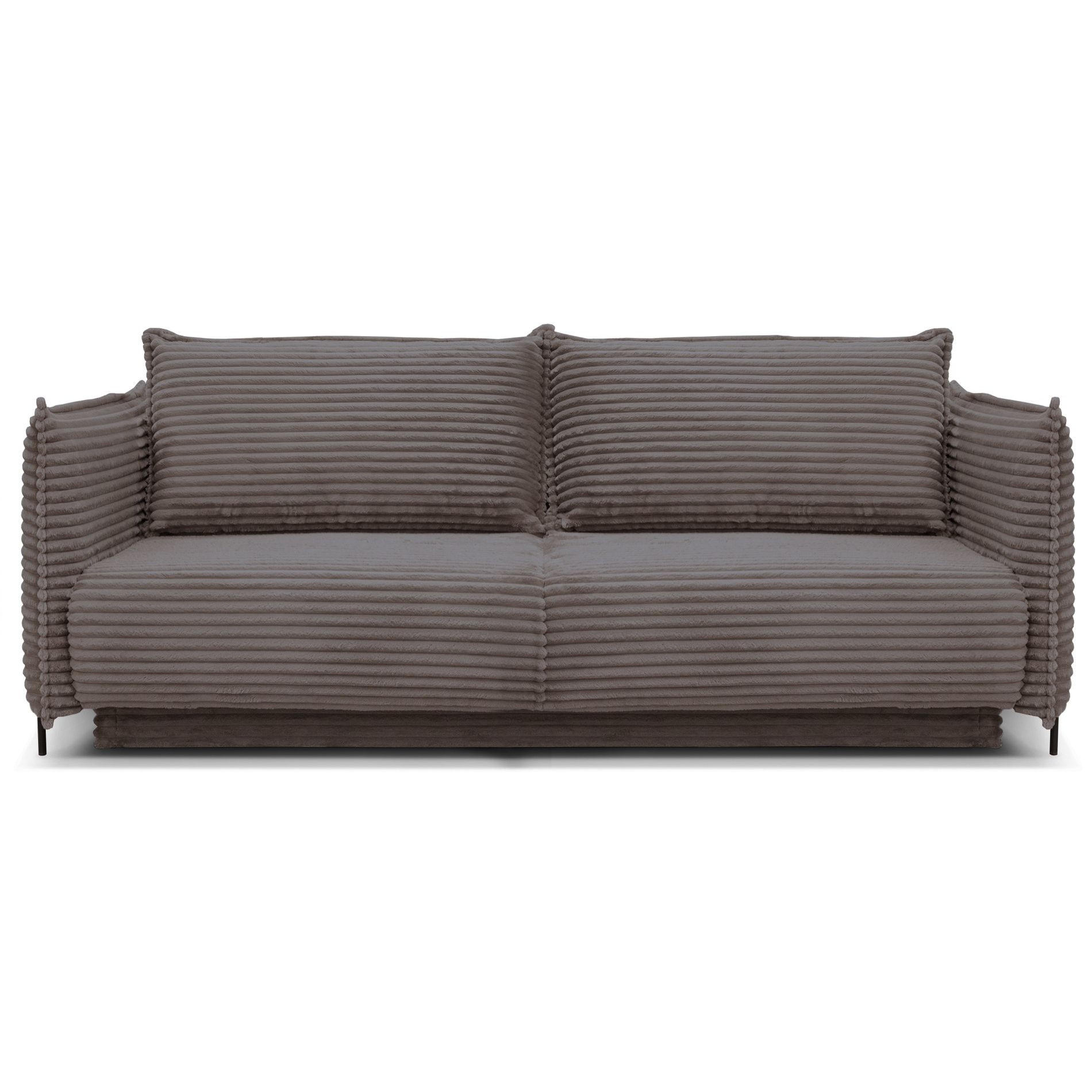 SOFA Amalfi greige mit Schlaffunktion - Taupe/Schwarz, Textil/Metall (226/90/105cm) - Selsey