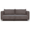 SOFA Amalfi greige mit Schlaffunktion - Taupe/Schwarz, Textil/Metall (226/90/105cm) - Selsey