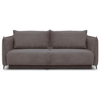 SOFA Amalfi greige mit Schlaffunktion - Taupe/Schwarz, Textil/Metall (226/90/105cm) - Selsey