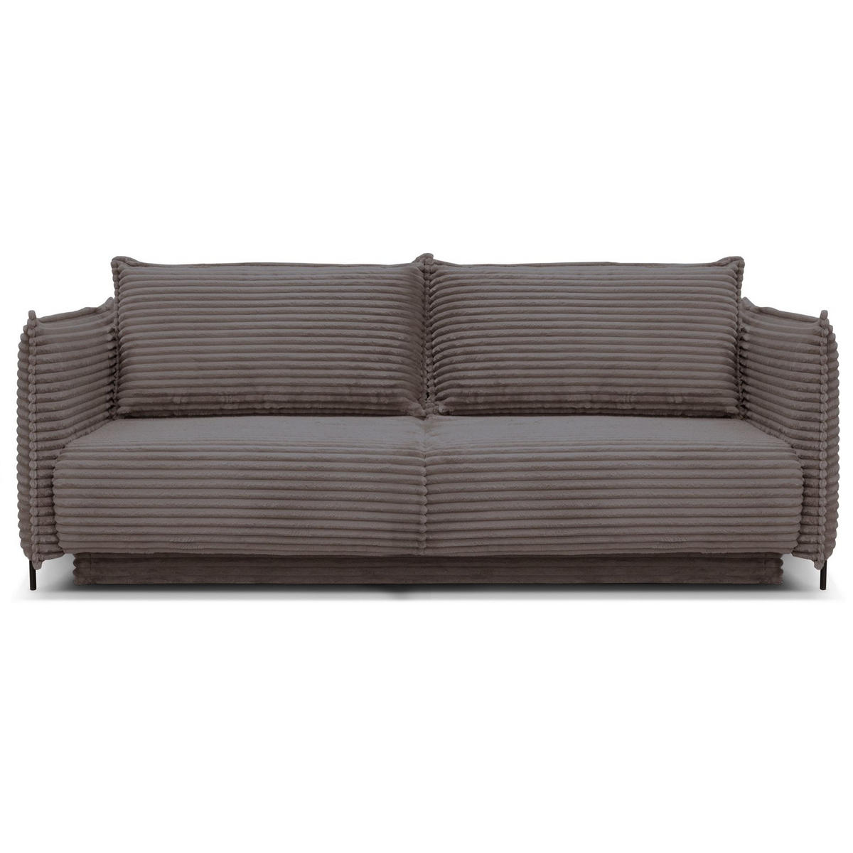 SOFA Amalfi greige mit Schlaffunktion - Taupe/Schwarz, Textil/Metall (226/90/105cm) - Selsey