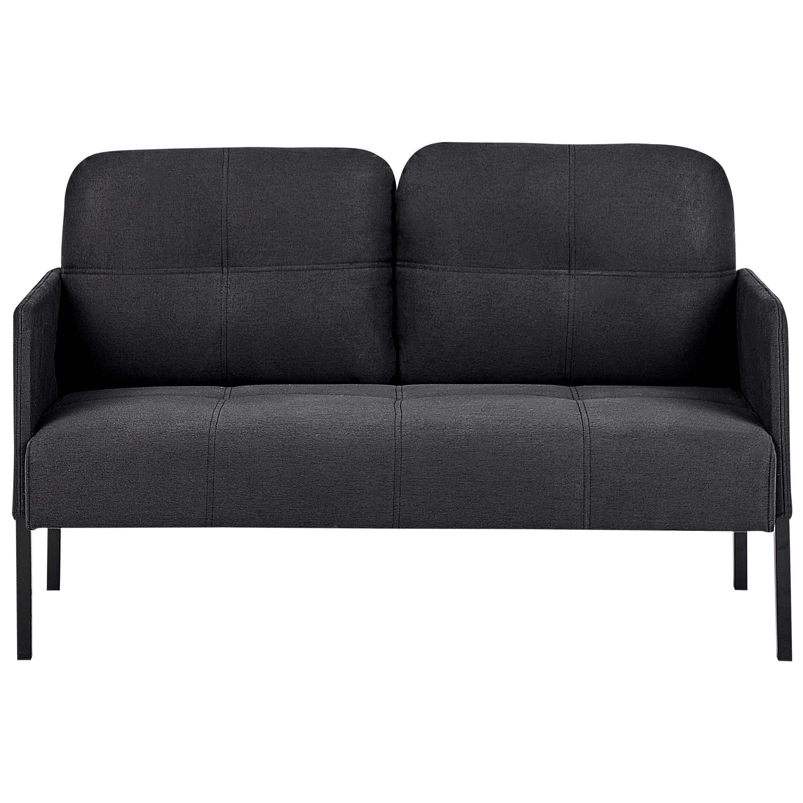 2-SITZER-SOFA dunkelgrau Lahti - Dunkelgrau/Schwarz, Textil (124/70/70cm) - Beliani