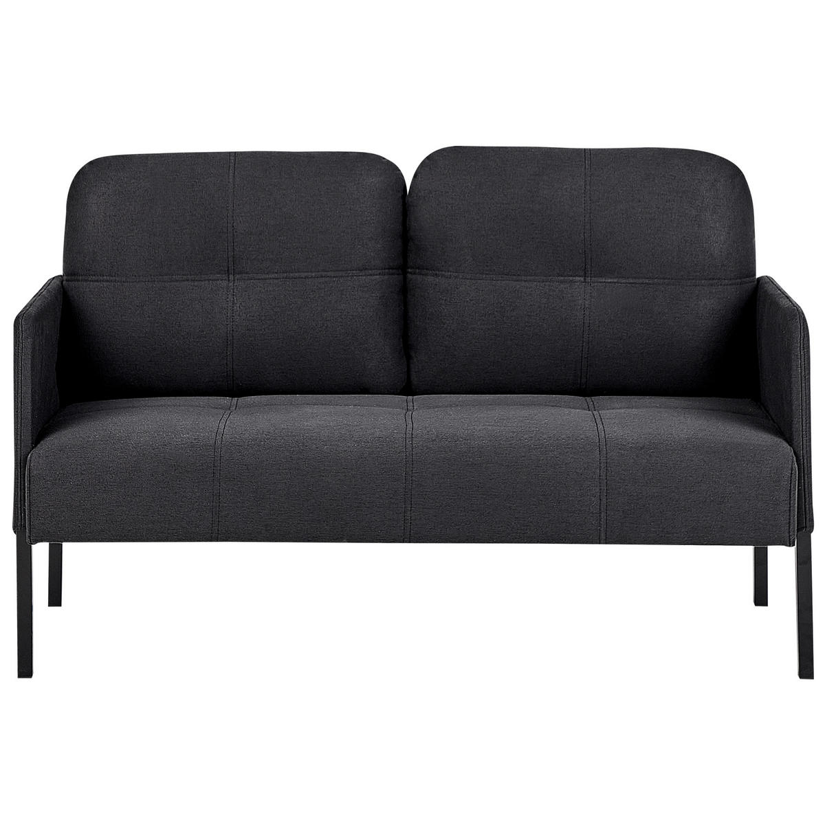 2-SITZER-SOFA dunkelgrau Lahti - Dunkelgrau/Schwarz, Textil (124/70/70cm) - Beliani