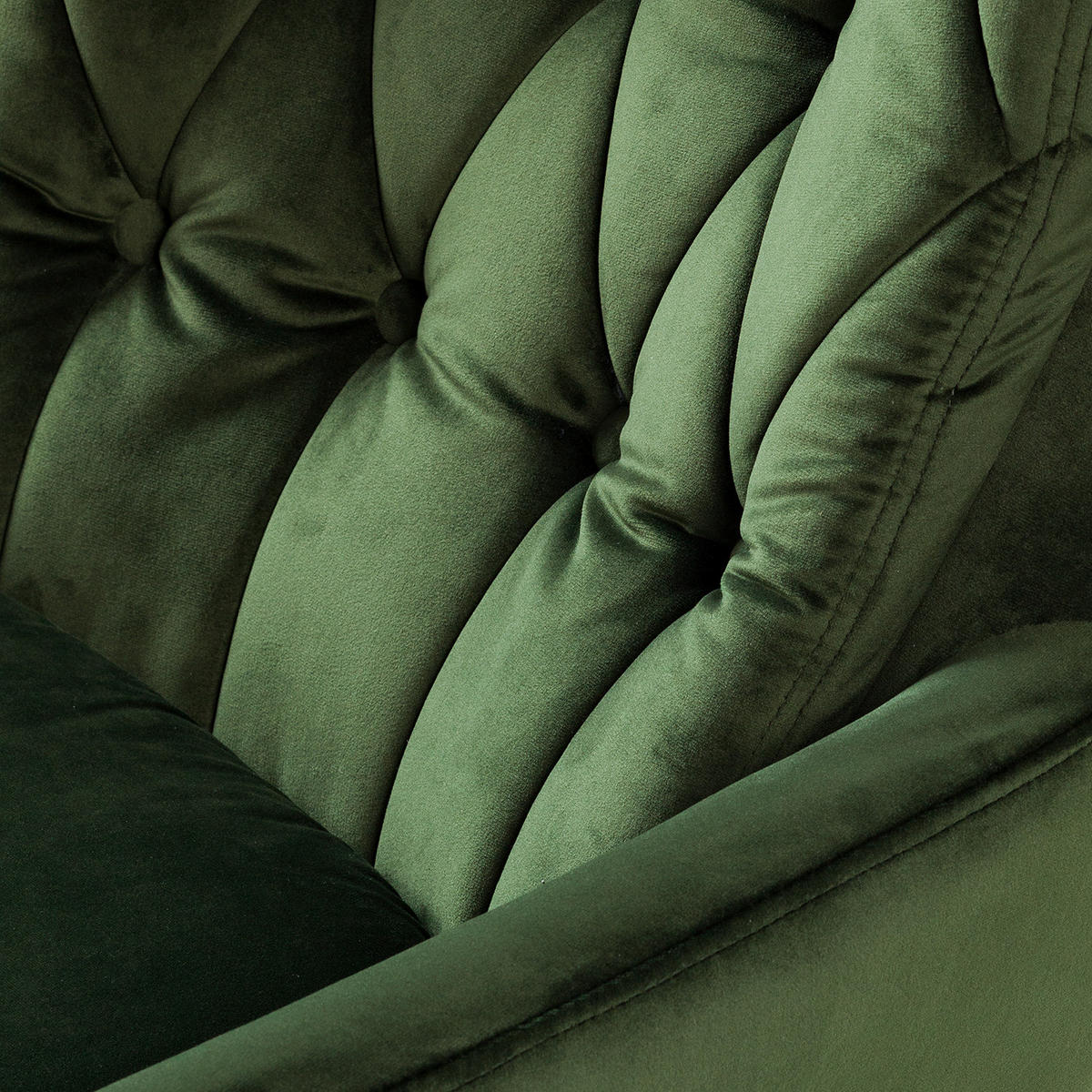 SESSEL mit Hocker - Dunkelgrün/Schwarz, Textil/Metall (73/102/84cm) - home24