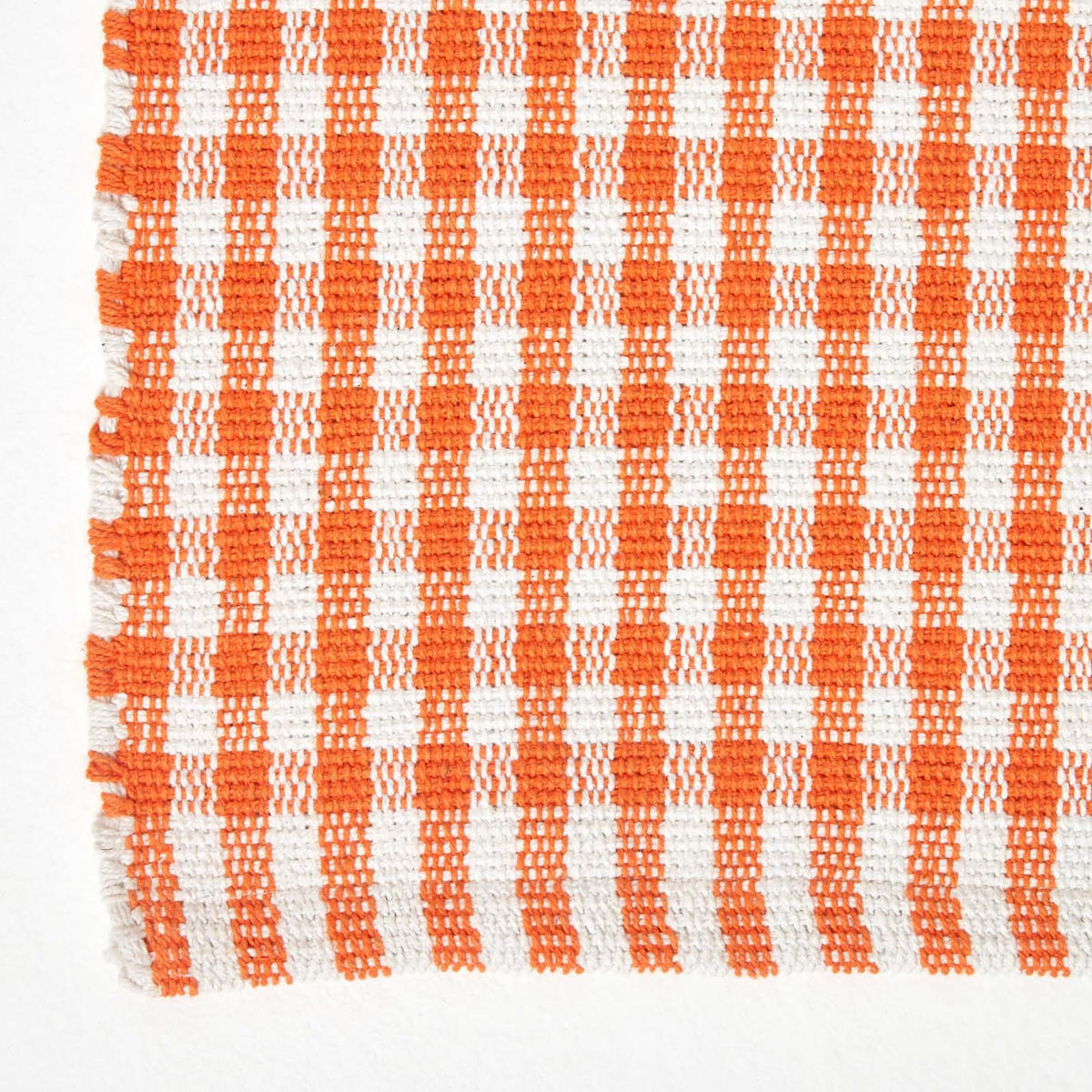 TEPPICHLÄUFER Vichy-Karo Baumwolle 66/200 cm - Orange, Textil (66/200cm) - Homescapes