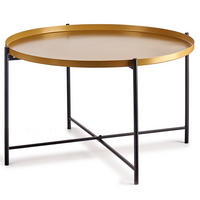 KAFFEETISCH mit goldener Tischplatte Gold 76,5/76,5/46 cm - Goldfarben, Metall (76.5/76.5/46cm) - Giftdecor