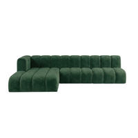 ECKSOFA Modulares In L-Form, Velvet-Stoff Riviera, Grün, Links, GRAND 295 cm - Grün, Holz (295/179cm) - Kaiser Möbel
