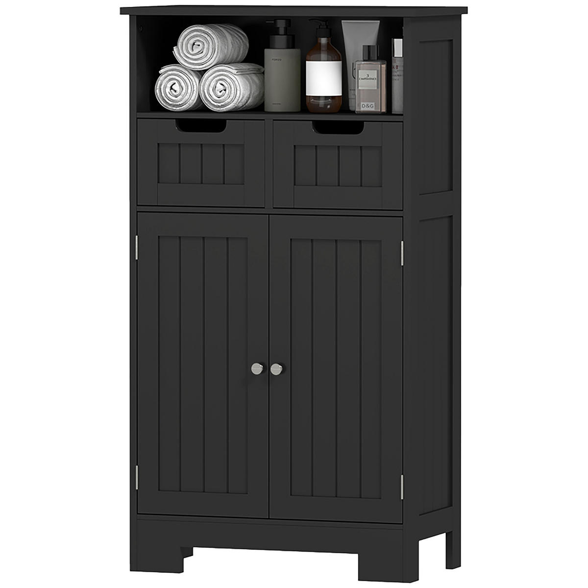 MIDISCHRANK DE-17328 Schwarz - Schwarz, Holzwerkstoff (30/108/60cm) - ComfortXL