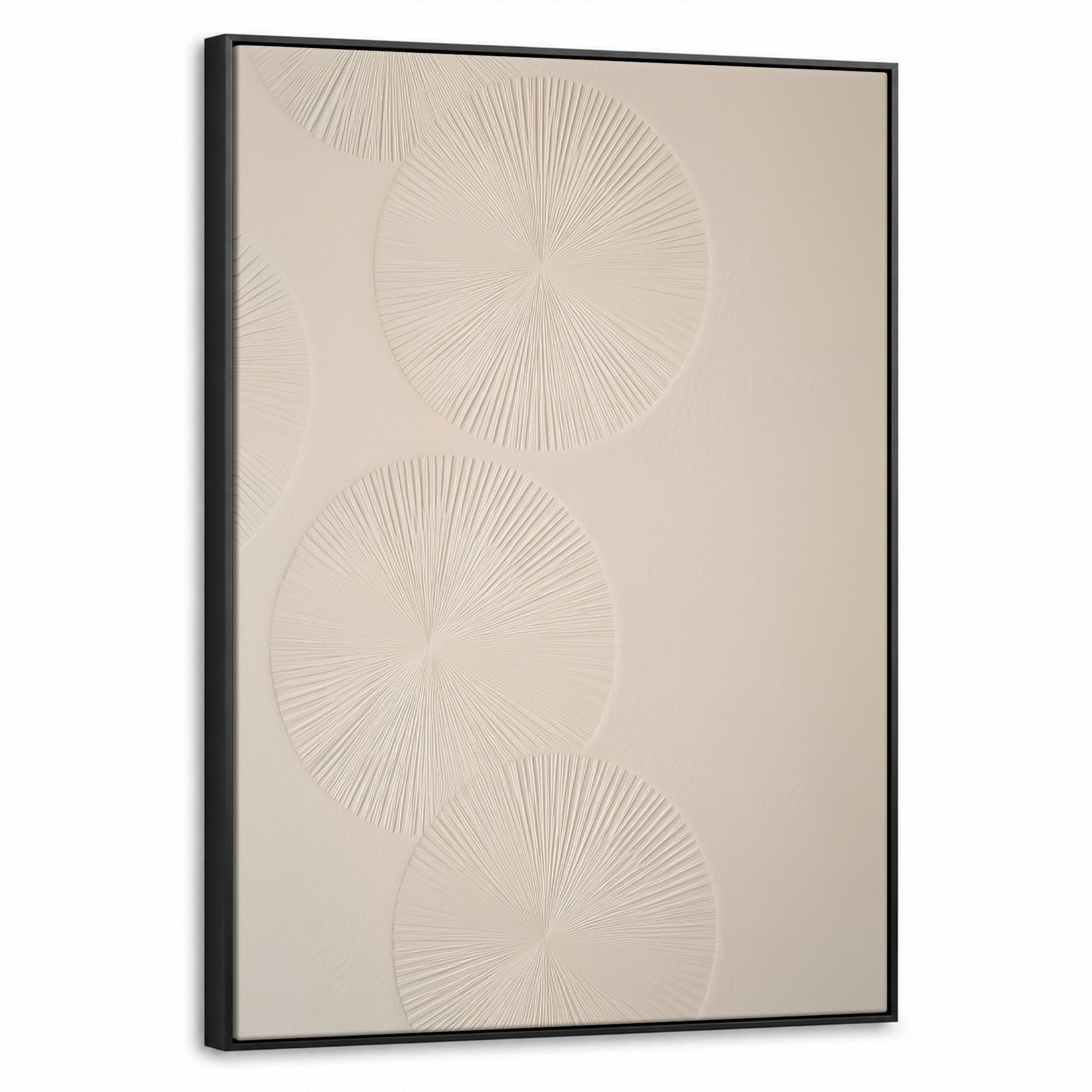 LEINWAND Bilder mit Rahmen - Japandi - Beige - Modern - 70x100 - Ecru, Textil (70/100cm) - MuchoWow