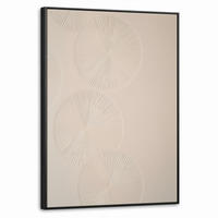 LEINWAND Bilder mit Rahmen - Japandi - Beige - Modern - 70x100 - Ecru, Textil (70/100cm) - MuchoWow