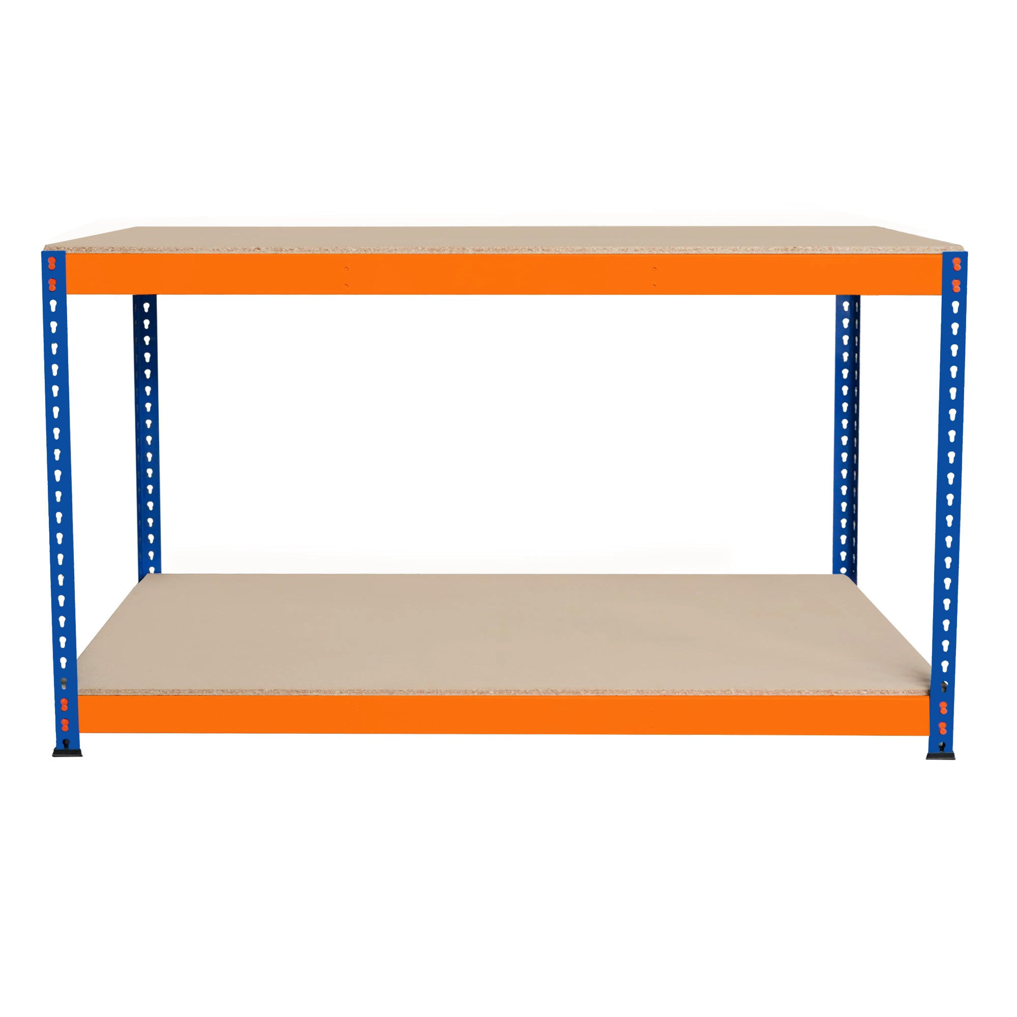 WERKBANK S-Rax 2-stufig - 150cm x 60cm x 90cm - Orange, Holzwerkstoff (150/90/60cm)