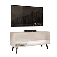 LOWBOARD TV-Schrank CALANTE 90 cm auf schrägen schwarzen Beinen - Beige/Schwarz, Holzwerkstoff/Metall (90/43/35cm) - Lookway