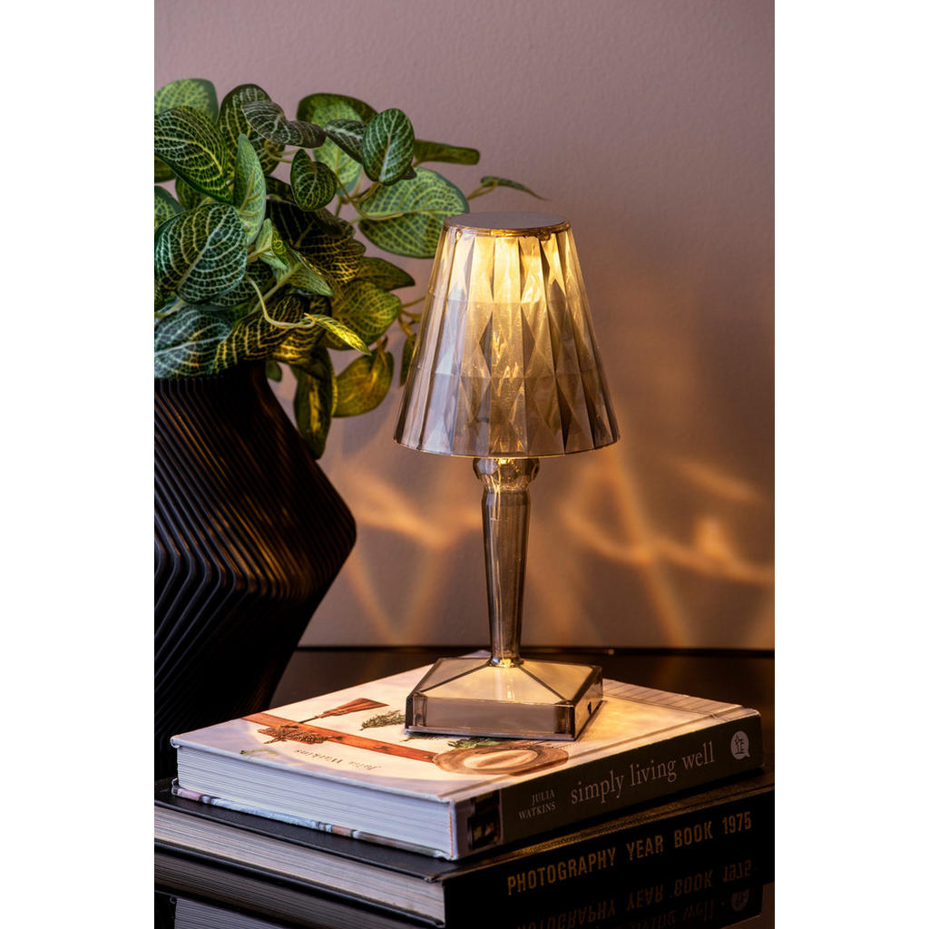 Thumbnail - Leitmotiv Tischlampe, Grau, Kunststoff, Rund, 10x25x10 cm, CE, Lampen & Leuchten, Innenbeleuchtung, Tischlampen, Tischla...