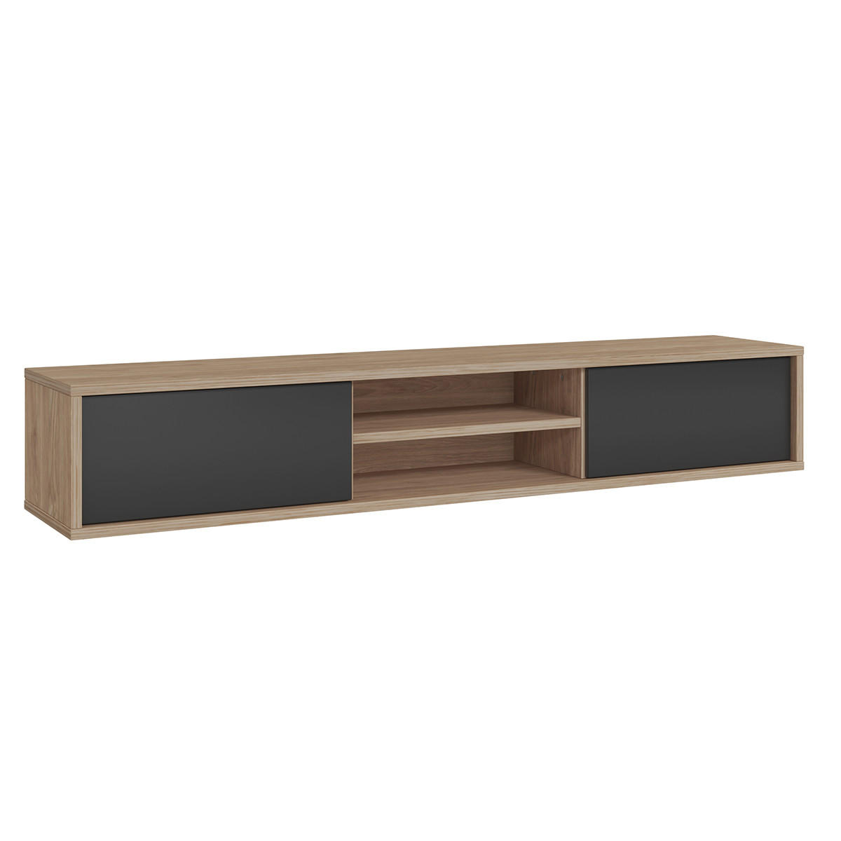 TV-MÖBEL Idra Grau und Holz - Grau, Holzwerkstoff (180/32/36cm) - Petits-meubles