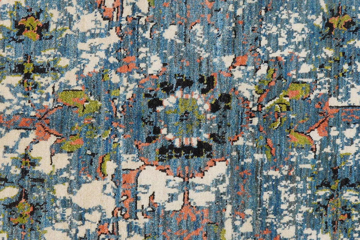 GABBEH-TEPPICH handgeknüpft Rizbaf Blau 205/155 cm Schurwolle - Blau, Textil (155/205cm) - Looma