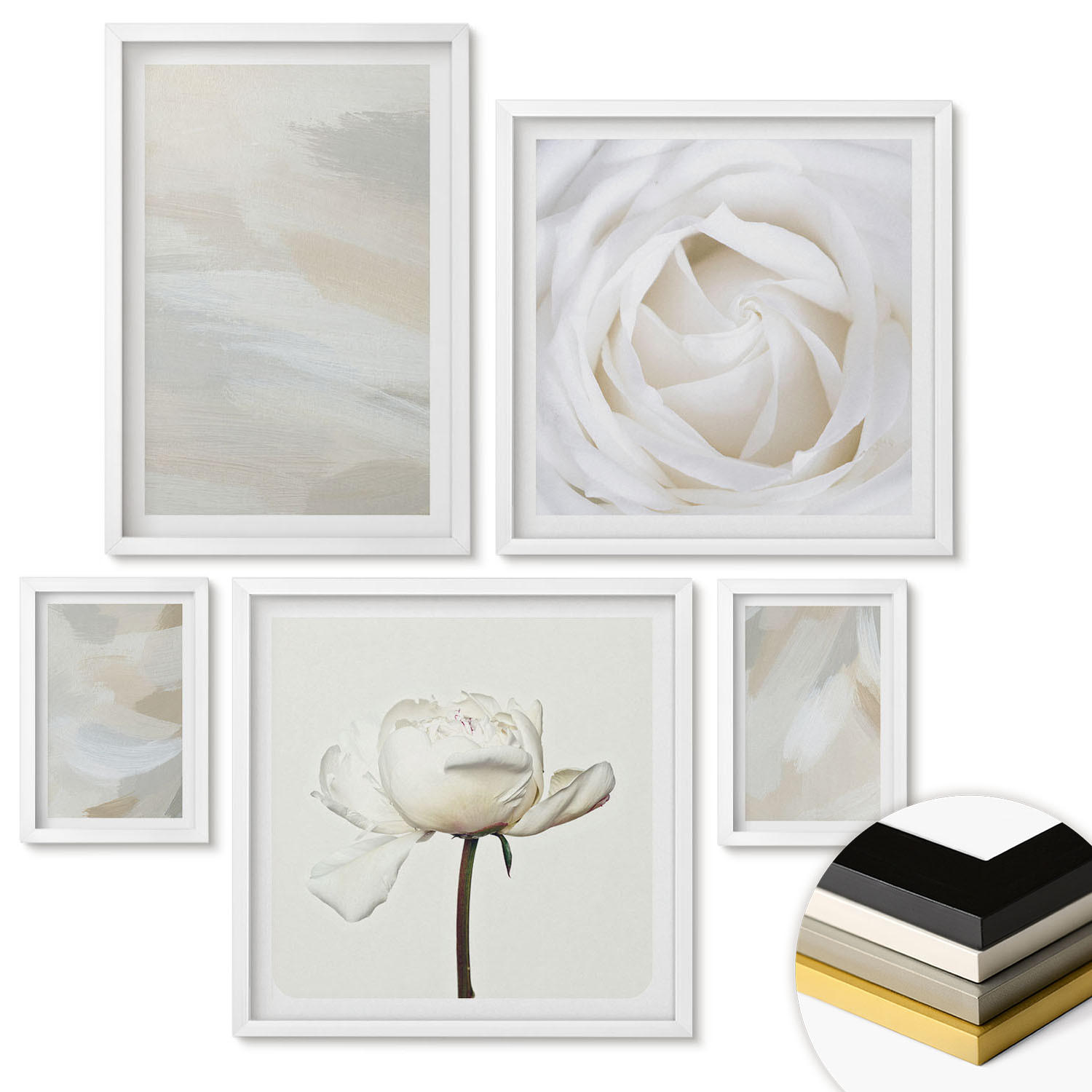 ArtPrintCave Wandbilder Weiß 40x60 cm