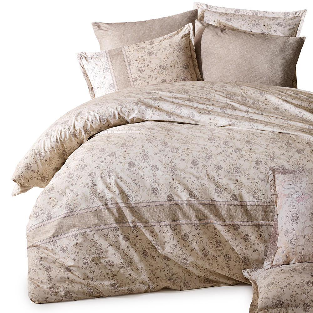 BETTWÄSCHE 6-teilig 135/200 cm DEFNE - Hellbraun, Textil (135/200cm) - ROLFNERS