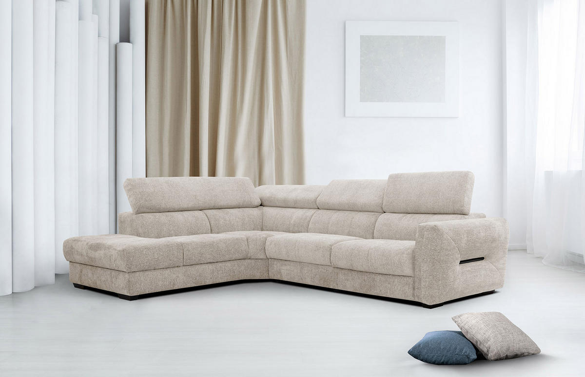 ECKSOFA CALVERA 5-Sitzer, ecru - Ecru, Holzwerkstoff/Textil (239/298cm) - Courtois Laville