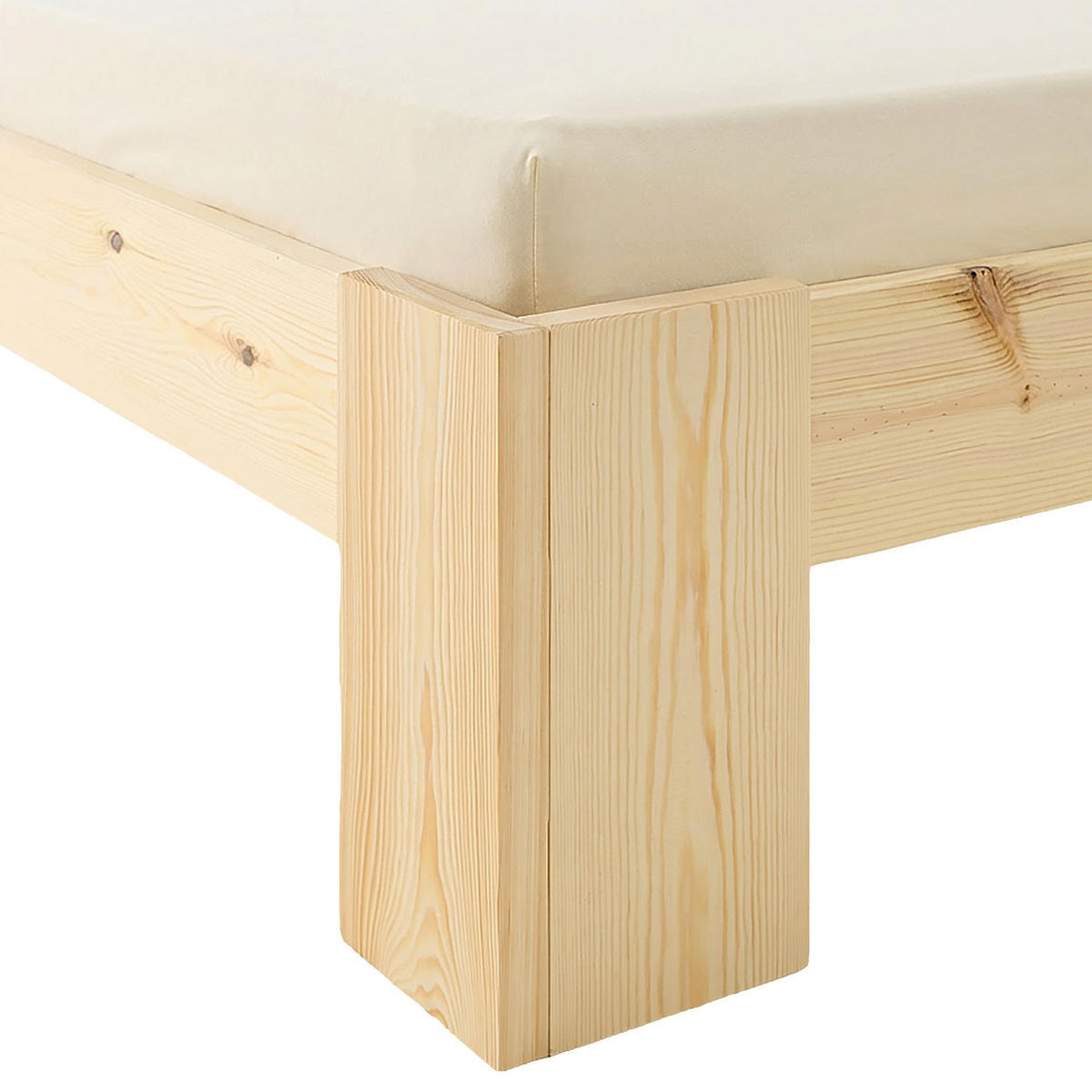 HOLZBETT Natur 160/200 cm Doppelbett mit Matratze - Naturfarben, Holz (160/200cm) - Homestyle4u
