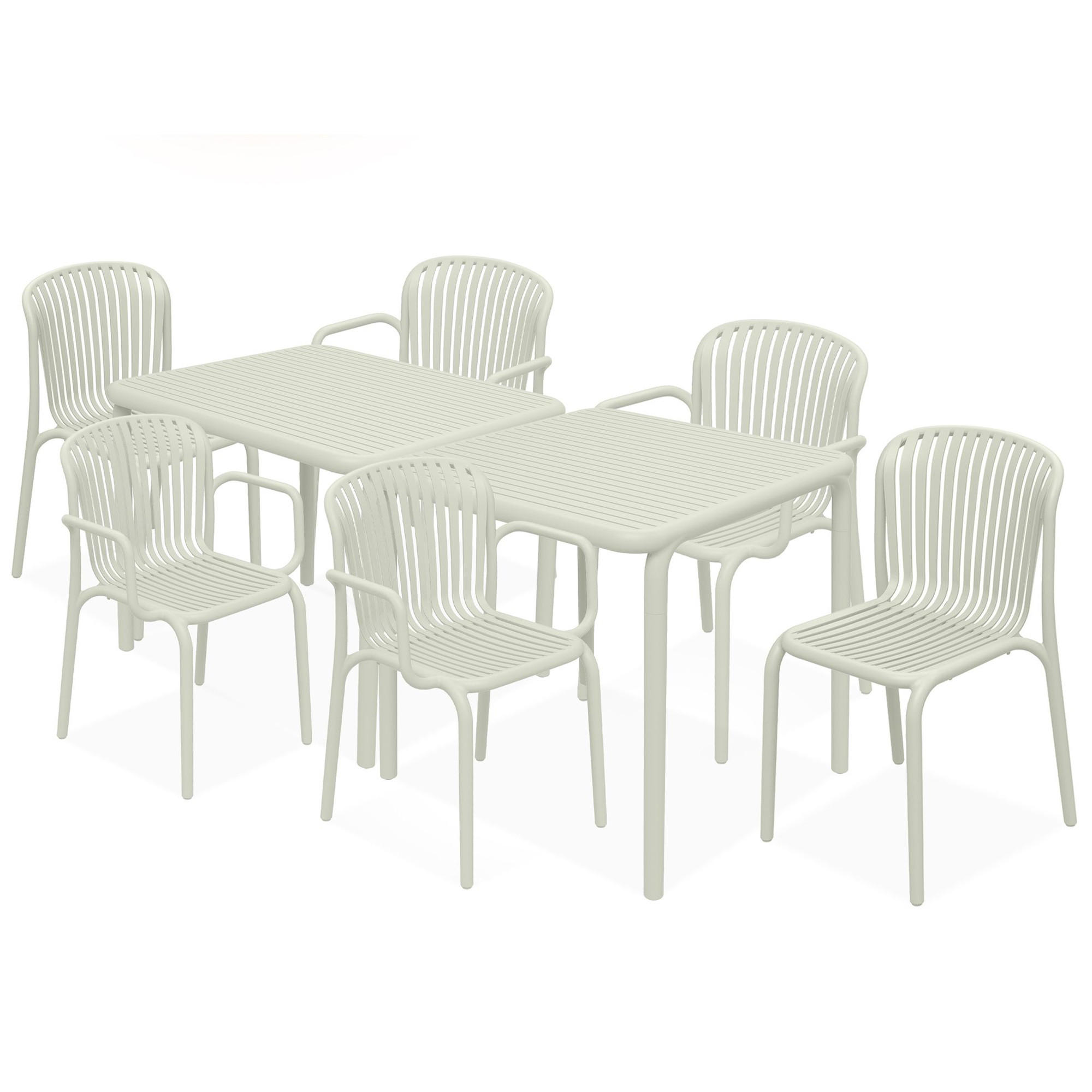 GARTEN ESSGRUPPE FICCARI, Gartenmöbel-Set 8-tlg, Beige - Beige, Kunststoff - KONSIMO®