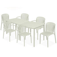 GARTEN ESSGRUPPE FICCARI, Gartenmöbel-Set 8-tlg, Beige - Beige, Kunststoff - KONSIMO®