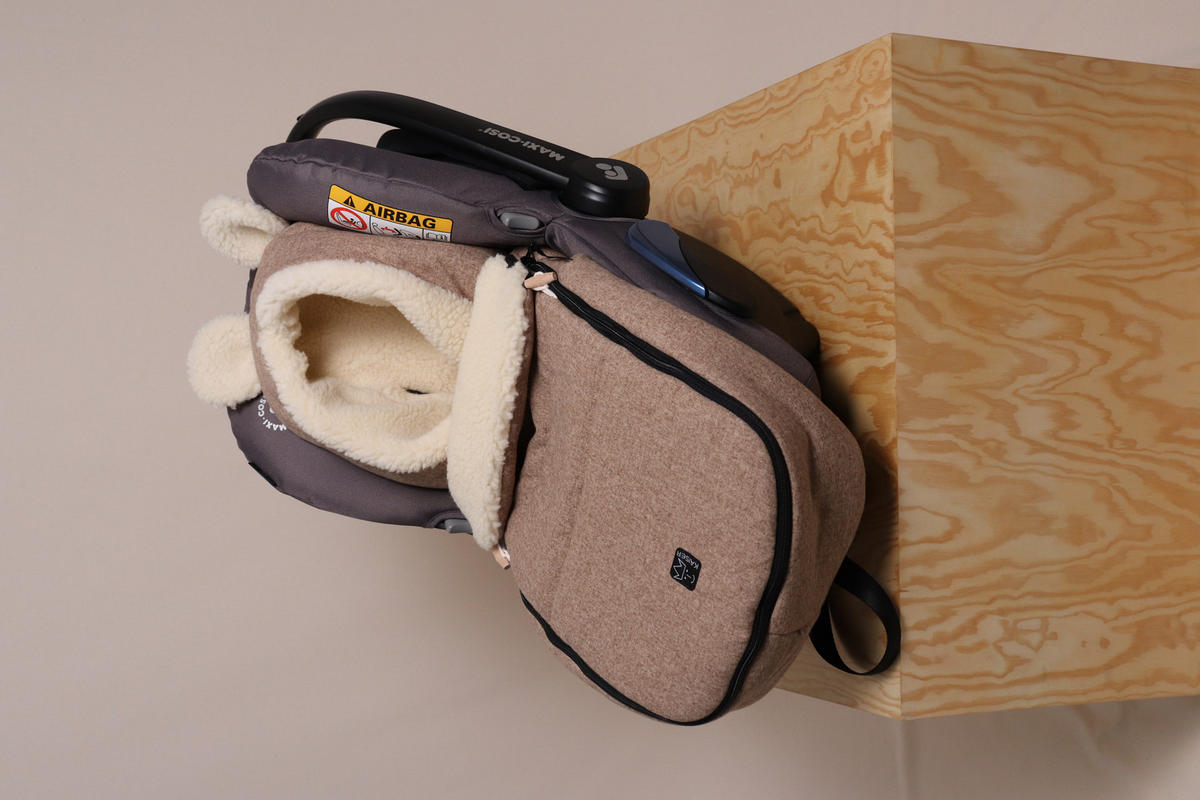 BABYSCHALENFUSSSACK Hoody Maus Wool, wheat - Hellbraun, Naturmaterialien (40/12/84cm) - Kaiserbaby