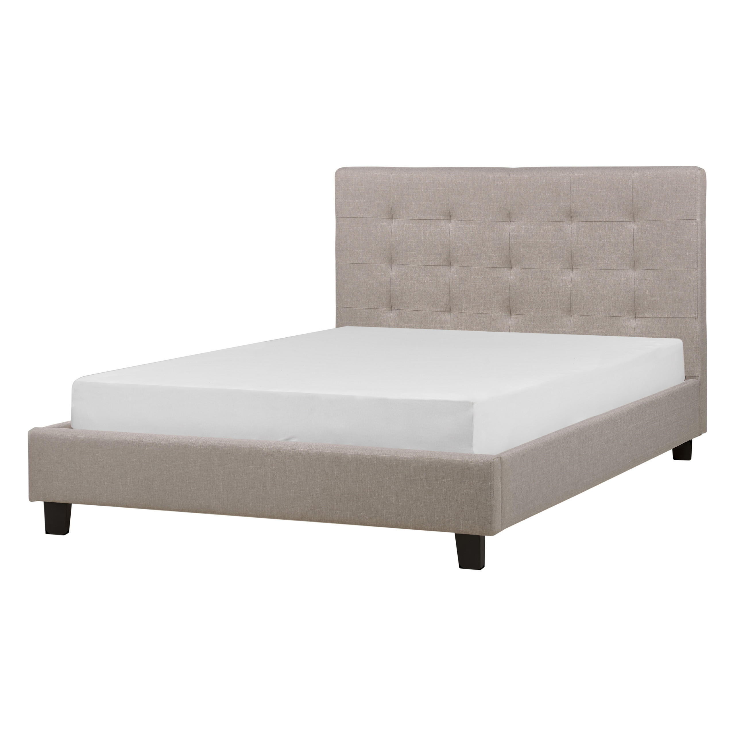 BETT mit Lattenrost 140x200 cm Grau La Rochelle - Hellgrau, Textil (140/200cm) - Beliani