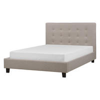 BETT mit Lattenrost 140x200 cm Grau La Rochelle - Hellgrau, Textil (140/200cm) - Beliani