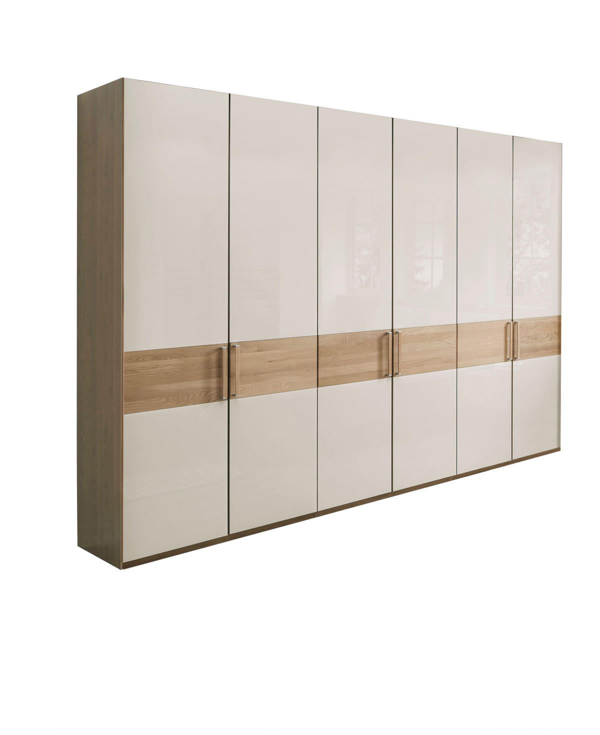 SCHLAFZIMMER Lenvara in Champagner 4 teilig mit Drehtürenschrank ohne Spiegel, Passepartout, zwei Nachttische und Komfortbett - Braun, Holzwerkstoff (80/200/120cm)