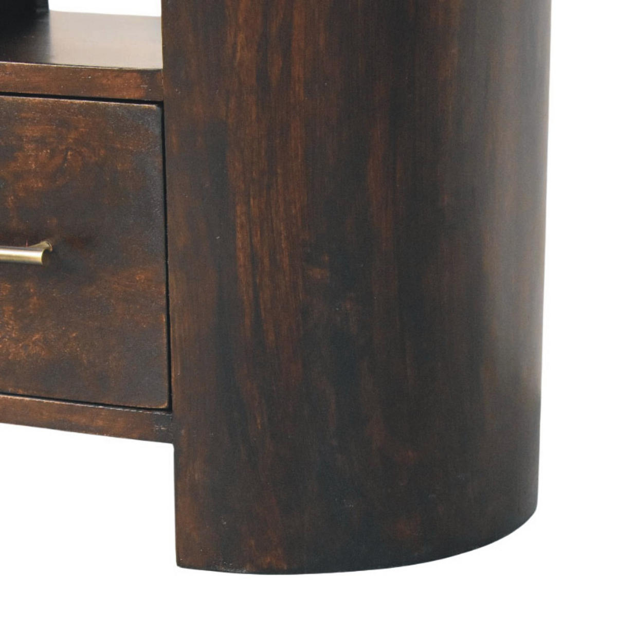 NACHTTISCH mit Samt-Mokka-Finish, 1 Schublade, 1 offene Ablage, dunkelbraun - Dunkelbraun, Holz (55/50/30cm) - Artisan Furniture