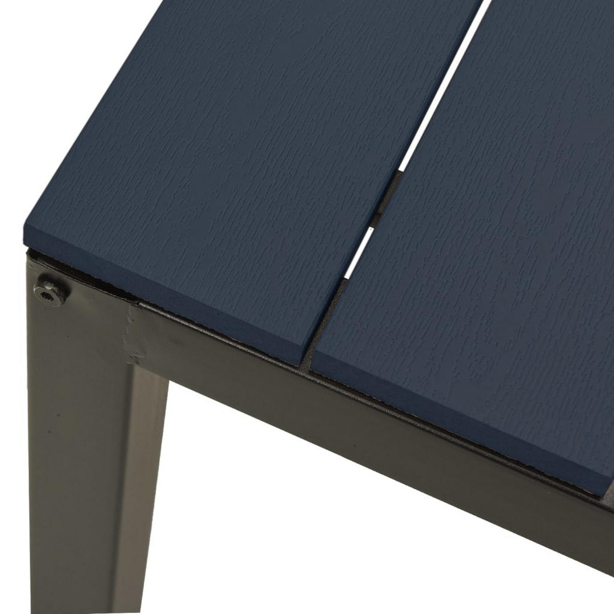 ESSGRUPPE, Esstisch mit 2 Bänken, aus Stahl und WPC, Schwarz, 3-teiliges Set - Schwarz, Metall - vidaXL